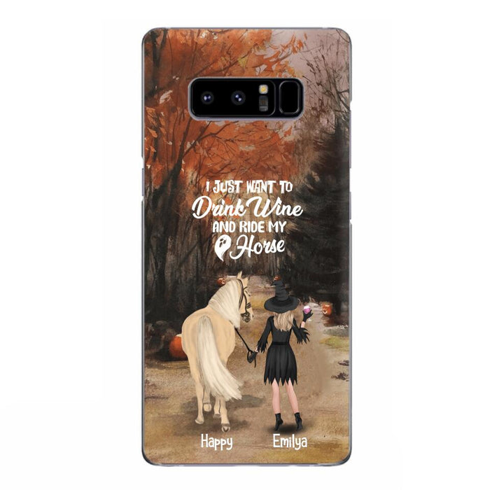 Custom Personalized Horse Witch Phone Case - Halloween Gift For Horse Lover - Drink Wine And Rise My Horse - Case For iPhone And Samsung - EQRIYV