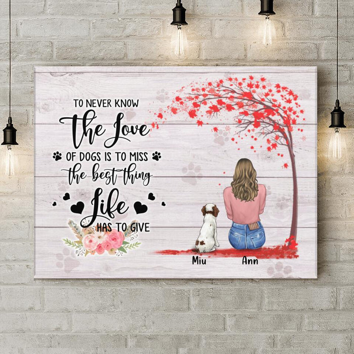 Custom Personalized Dog Mom Canvas - Gift For Mother's Day with up to 4 Dogs - Bliss Is A Result Of A Silent Conversation Between Me and My Dog