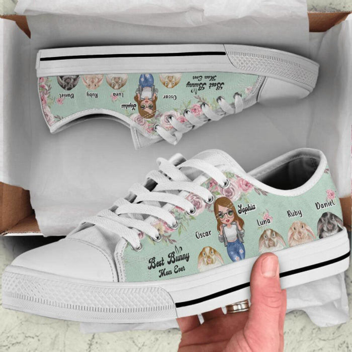 Custom Personalized Bunny Sneakers - Up to 4 Bunnies - Gift Idea For Bunny Lover