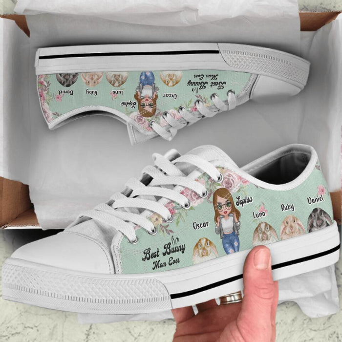 Custom Personalized Bunny Sneakers - Up to 4 Bunnies - Gift Idea For Bunny Lover
