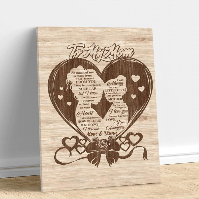 Custom Personalized Mom Holding Daughter Canvas - Gift Idea For Mother's Day - To My Mom