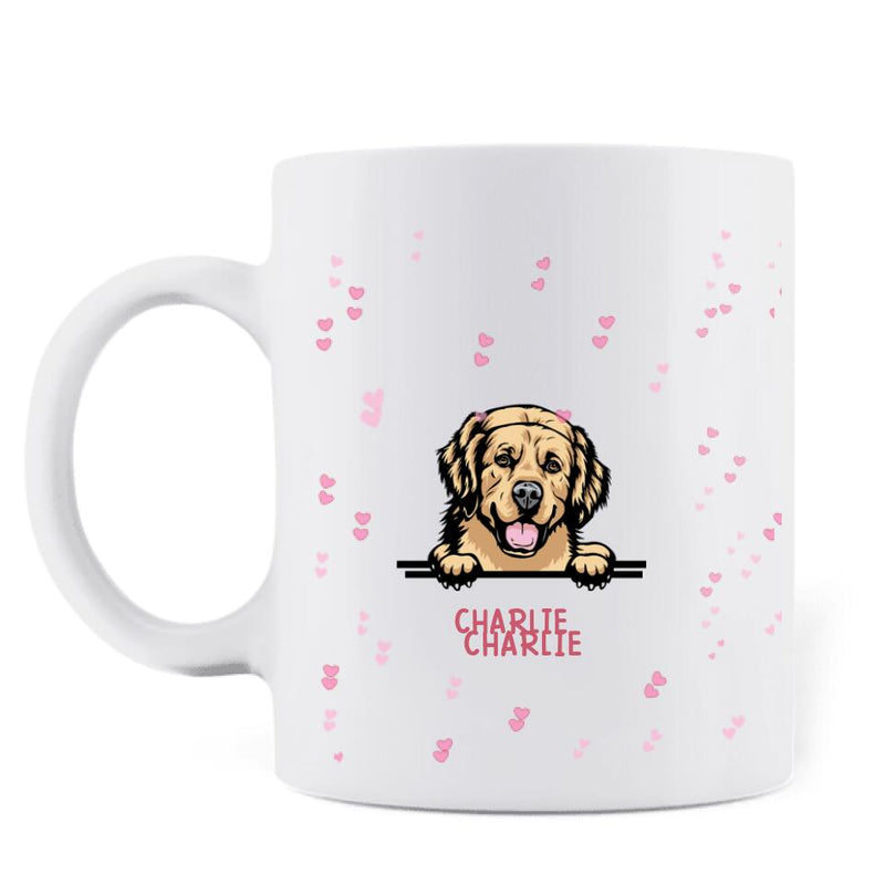 Personalized Dog Coffee Mug - Gift For Mother's Day/Dog Lovers with up to 5 Dogs - Mom Thanks For Always Putting Up With My Shit