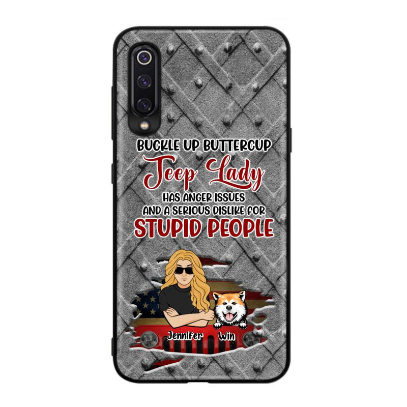 Custom Personalized Off-road Dog Lady Phone Case - Up to 4 Dogs - Gift Idea For Dogs Lover - Off-road Lady Has Anger Issues And A Serious Dislike - Case For Xiaomi, Oppo And Huawei