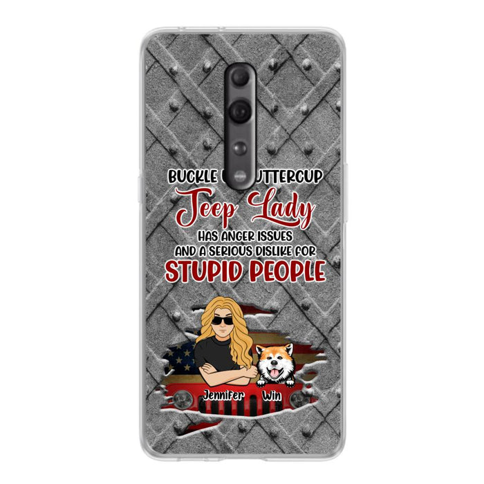 Custom Personalized Off-road Dog Lady Phone Case - Up to 4 Dogs - Gift Idea For Dogs Lover - Off-road Lady Has Anger Issues And A Serious Dislike - Case For Xiaomi, Oppo And Huawei