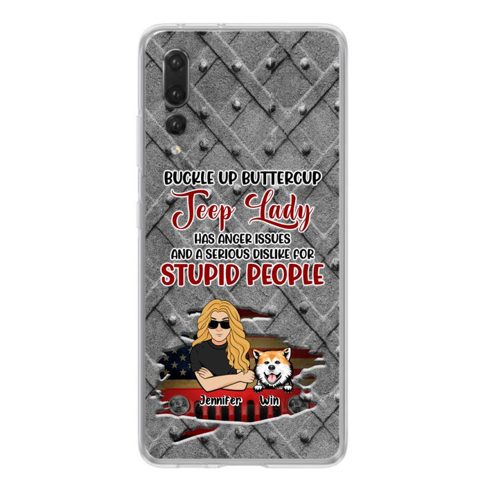 Custom Personalized Off-road Dog Lady Phone Case - Up to 4 Dogs - Gift Idea For Dogs Lover - Off-road Lady Has Anger Issues And A Serious Dislike - Case For Xiaomi, Oppo And Huawei