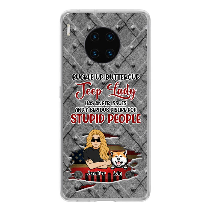 Custom Personalized Off-road Dog Lady Phone Case - Up to 4 Dogs - Gift Idea For Dogs Lover - Off-road Lady Has Anger Issues And A Serious Dislike - Case For Xiaomi, Oppo And Huawei