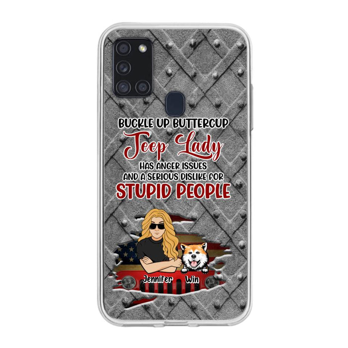 Custom Personalized Off-road Dog Lady Phone Case - Up to 4 Dogs - Gift Idea For Dogs Lover - Off-road Lady Has Anger Issues And A Serious Dislike - Case For iPhone And Samsung