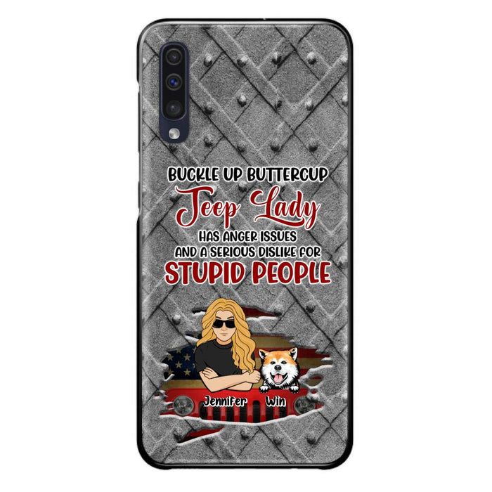 Custom Personalized Off-road Dog Lady Phone Case - Up to 4 Dogs - Gift Idea For Dogs Lover - Off-road Lady Has Anger Issues And A Serious Dislike - Case For iPhone And Samsung