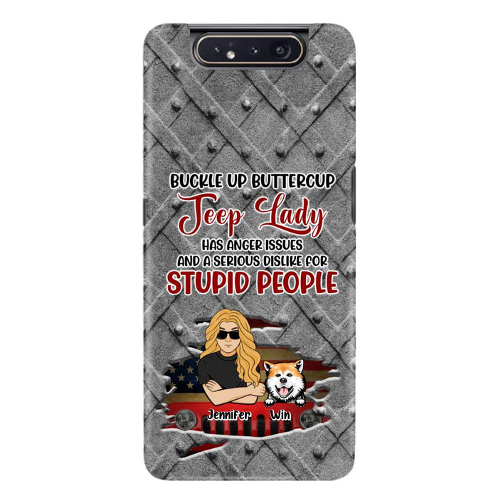 Custom Personalized Off-road Dog Lady Phone Case - Up to 4 Dogs - Gift Idea For Dogs Lover - Off-road Lady Has Anger Issues And A Serious Dislike - Case For iPhone And Samsung