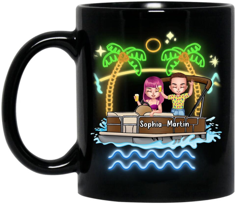 Custom Personalized Pontoon Friends Coffee Mug - Upto 4 People - Gift Idea For Friends/ Pontoon Lover - If I'm Drunk It's My Pontoon Friends' Fault