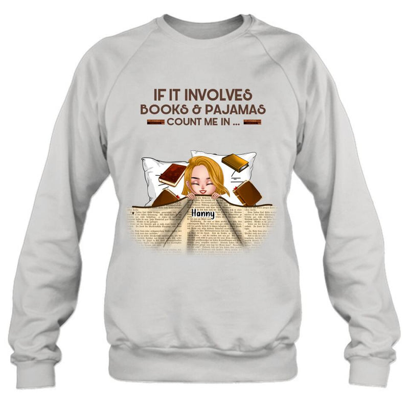 Personalized Stay In Bed With Books And Pets Shirt/Pullover Hoodie - Up to 6 Pets - Gift For Books/Dogs/Cats Lovers - I Just Want To Stay In Bed With My Books