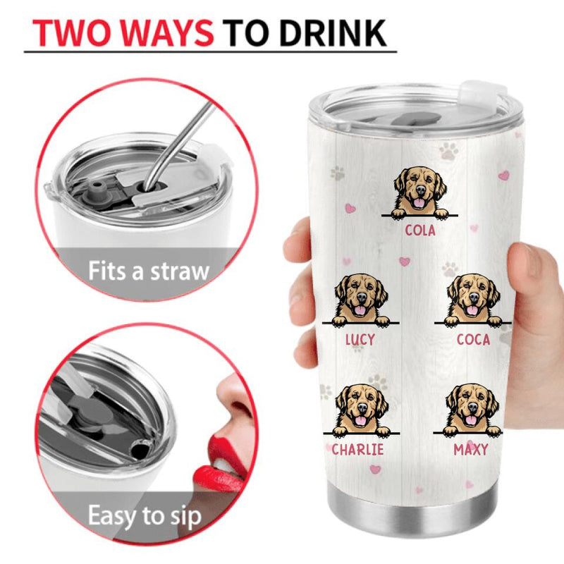 Personalized Dog Tumbler - Gift For Mother's Days/Dog Lovers with up to 4 Dogs - To The Best Dog Mom Ever