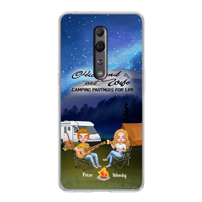 Custom Personalized Guitar Camping Phone Case - Case for Huawei/ Xiaomi/ Oppo - Gift for Camping Lovers with up to 2 Dogs