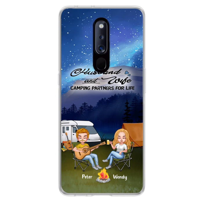 Custom Personalized Guitar Camping Phone Case - Case for Huawei/ Xiaomi/ Oppo - Gift for Camping Lovers with up to 2 Dogs