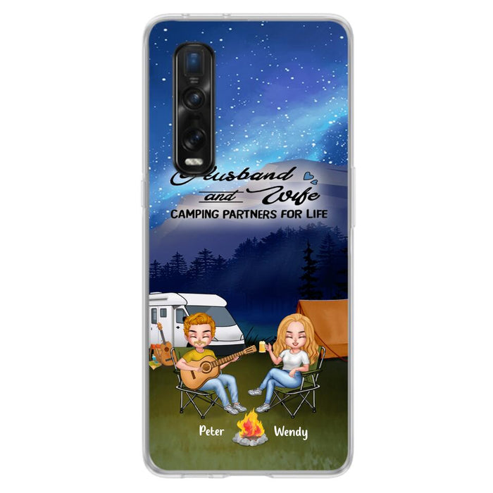 Custom Personalized Guitar Camping Phone Case - Case for Huawei/ Xiaomi/ Oppo - Gift for Camping Lovers with up to 2 Dogs