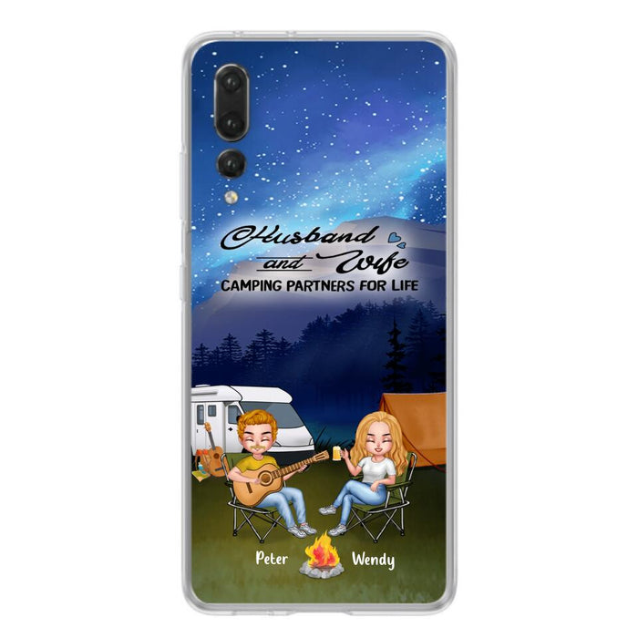 Custom Personalized Guitar Camping Phone Case - Case for Huawei/ Xiaomi/ Oppo - Gift for Camping Lovers with up to 2 Dogs