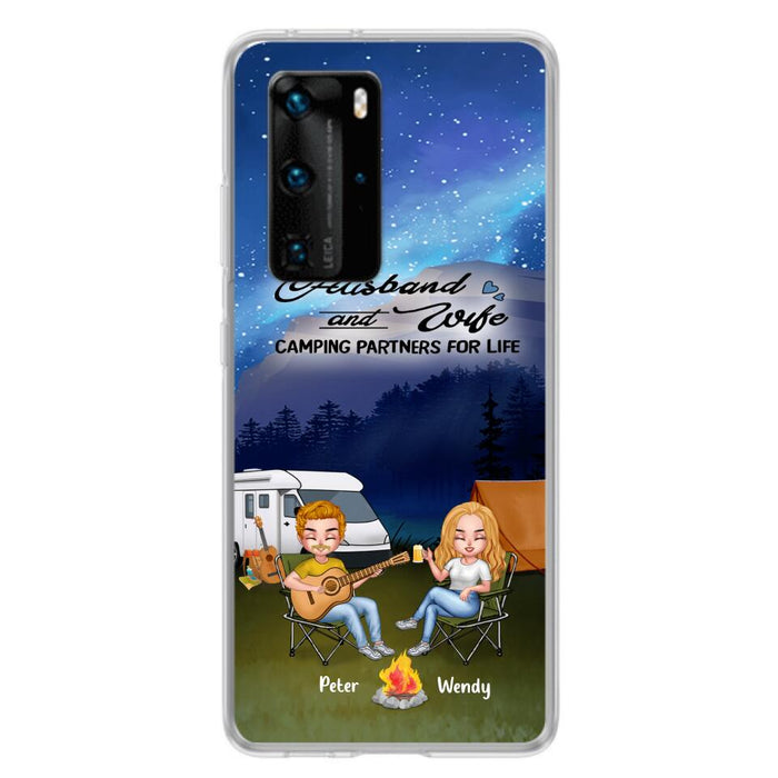 Custom Personalized Guitar Camping Phone Case - Case for Huawei/ Xiaomi/ Oppo - Gift for Camping Lovers with up to 2 Dogs