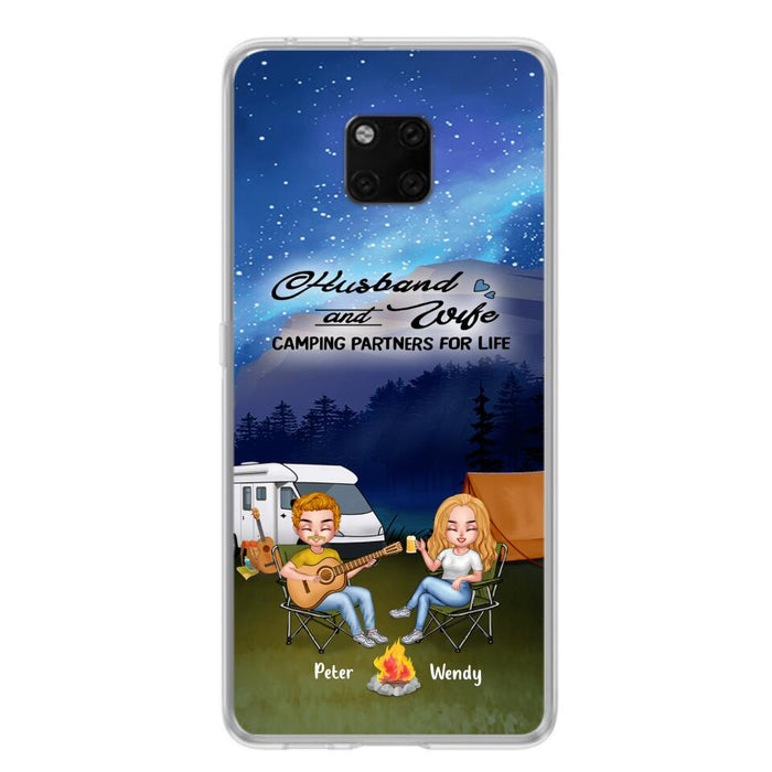 Custom Personalized Guitar Camping Phone Case - Case for Huawei/ Xiaomi/ Oppo - Gift for Camping Lovers with up to 2 Dogs