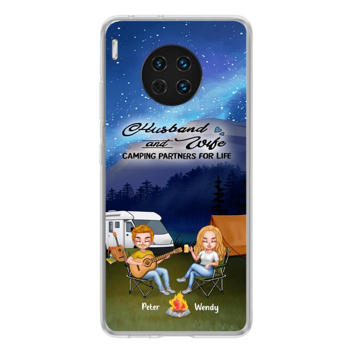 Custom Personalized Guitar Camping Phone Case - Case for Huawei/ Xiaomi/ Oppo - Gift for Camping Lovers with up to 2 Dogs