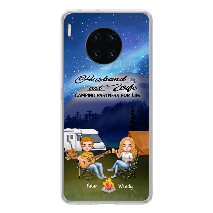 Custom Personalized Guitar Camping Phone Case - Case for Huawei/ Xiaomi/ Oppo - Gift for Camping Lovers with up to 2 Dogs