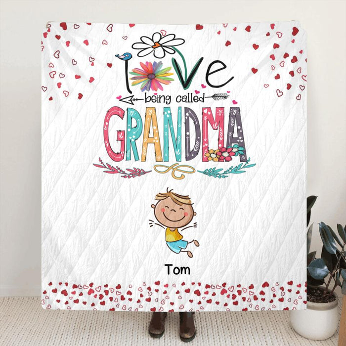 Custom Personalized Blessed To Be Called Nana Pillow Cover & Quilt/ Fleece Blanket - Upto 14 Kids - Gift Idea For Nana/ Mama/Kids