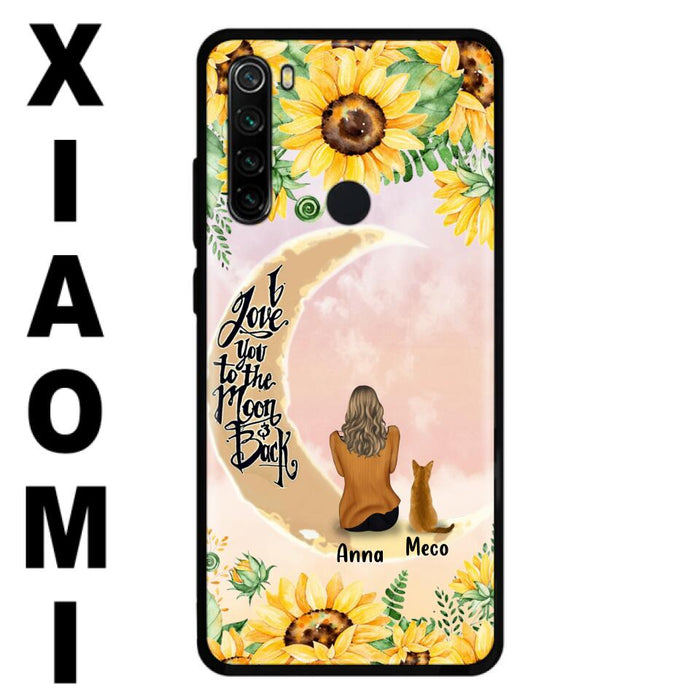 Custom Personalized Cat Sun Flower Phone Case - Upto 6 Cats - Gift Idea For Cat Lover - I Love You To The Moon And Back - Case For Xiaomi, Oppo And Huawei