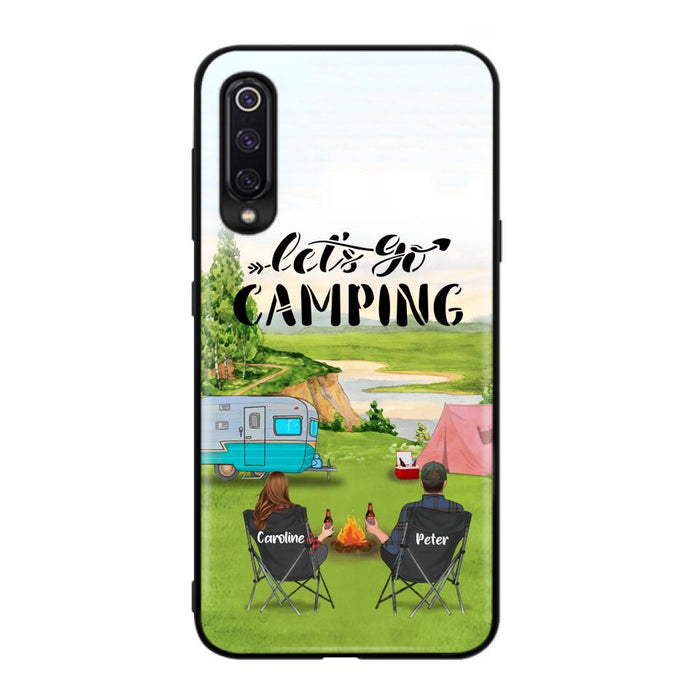 Custom Personalized Camping Phone Case - Couple With Upto 2 Kids And 4 Pets - Gift Idea For Camping Lover - Let's Go Camping - Case For Xiaomi, Oppo And Huawei