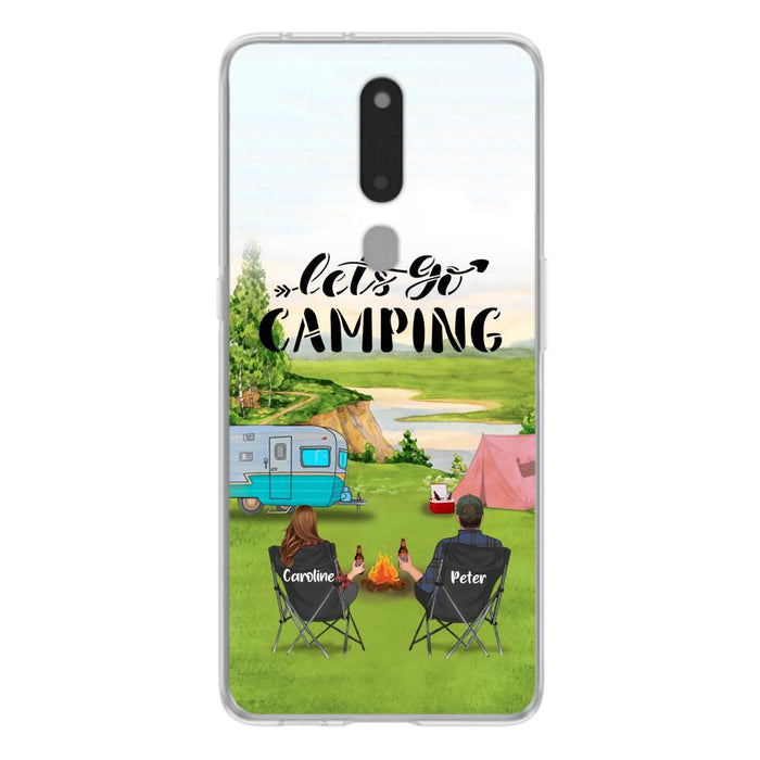 Custom Personalized Camping Phone Case - Couple With Upto 2 Kids And 4 Pets - Gift Idea For Camping Lover - Let's Go Camping - Case For Xiaomi, Oppo And Huawei