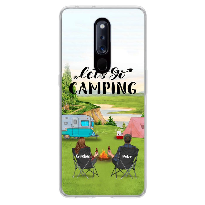 Custom Personalized Camping Phone Case - Couple With Upto 2 Kids And 4 Pets - Gift Idea For Camping Lover - Let's Go Camping - Case For Xiaomi, Oppo And Huawei