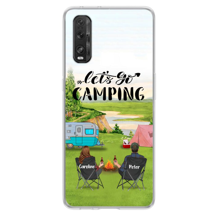 Custom Personalized Camping Phone Case - Couple With Upto 2 Kids And 4 Pets - Gift Idea For Camping Lover - Let's Go Camping - Case For Xiaomi, Oppo And Huawei