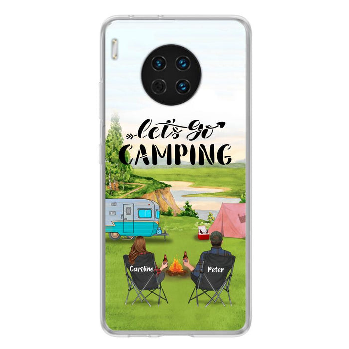 Custom Personalized Camping Phone Case - Couple With Upto 2 Kids And 4 Pets - Gift Idea For Camping Lover - Let's Go Camping - Case For Xiaomi, Oppo And Huawei