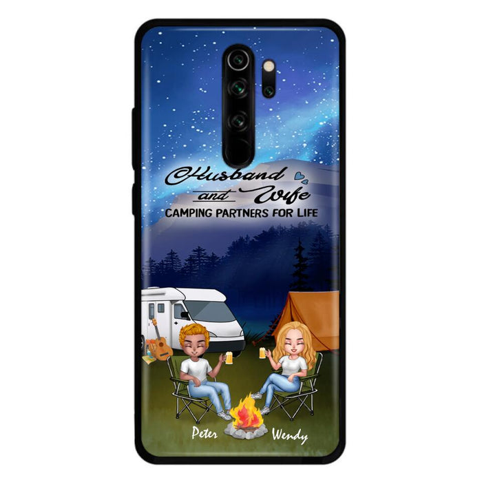 Custom Personalized Camping Night Chibi Phone Case - Couple With Upto 2 Dogs - Gift Idea For Camping Lover - Case For Xiaomi, Oppo And Huawei