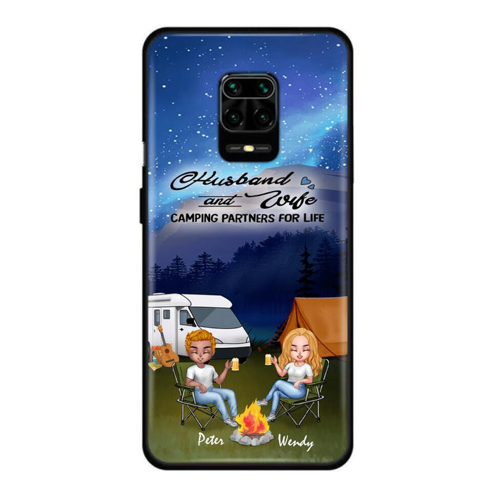 Custom Personalized Camping Night Chibi Phone Case - Couple With Upto 2 Dogs - Gift Idea For Camping Lover - Case For Xiaomi, Oppo And Huawei