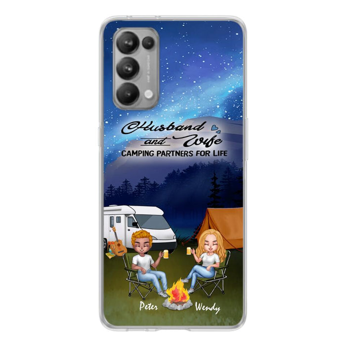 Custom Personalized Camping Night Chibi Phone Case - Couple With Upto 2 Dogs - Gift Idea For Camping Lover - Case For Xiaomi, Oppo And Huawei