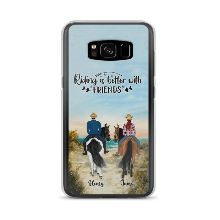 Custom Personalized Friend Riding Horse Phone Case - Best Gift For Horse Love -Riding Is Better With Friends - Case For iPhone And Samsung