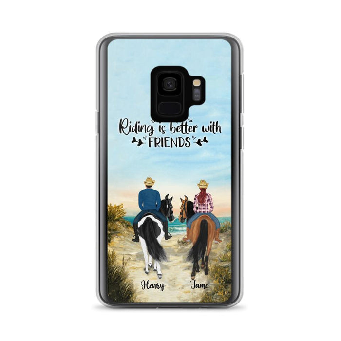Custom Personalized Friend Riding Horse Phone Case - Best Gift For Horse Love -Riding Is Better With Friends - Case For iPhone And Samsung