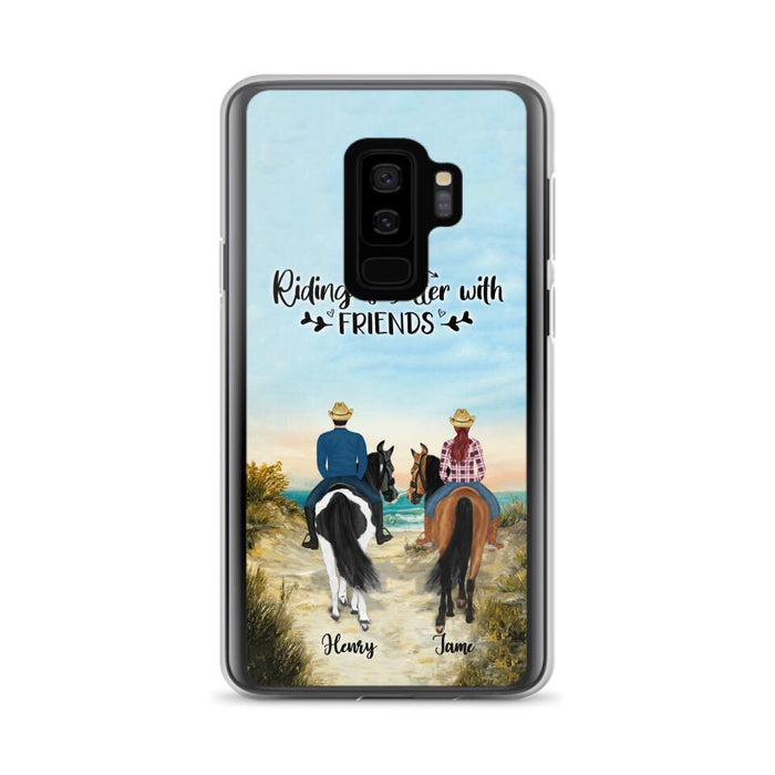 Custom Personalized Friend Riding Horse Phone Case - Best Gift For Horse Love -Riding Is Better With Friends - Case For iPhone And Samsung