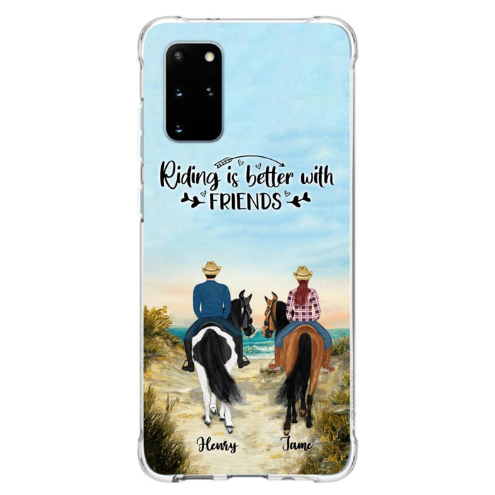 Custom Personalized Friend Riding Horse Phone Case - Best Gift For Horse Love -Riding Is Better With Friends - Case For iPhone And Samsung