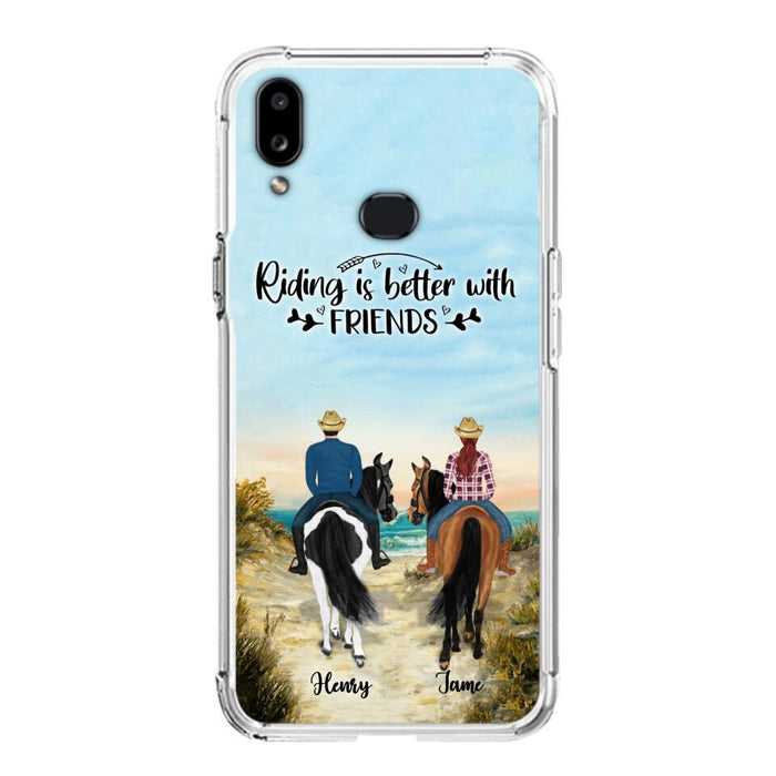 Custom Personalized Friend Riding Horse Phone Case - Best Gift For Horse Love -Riding Is Better With Friends - Case For iPhone And Samsung