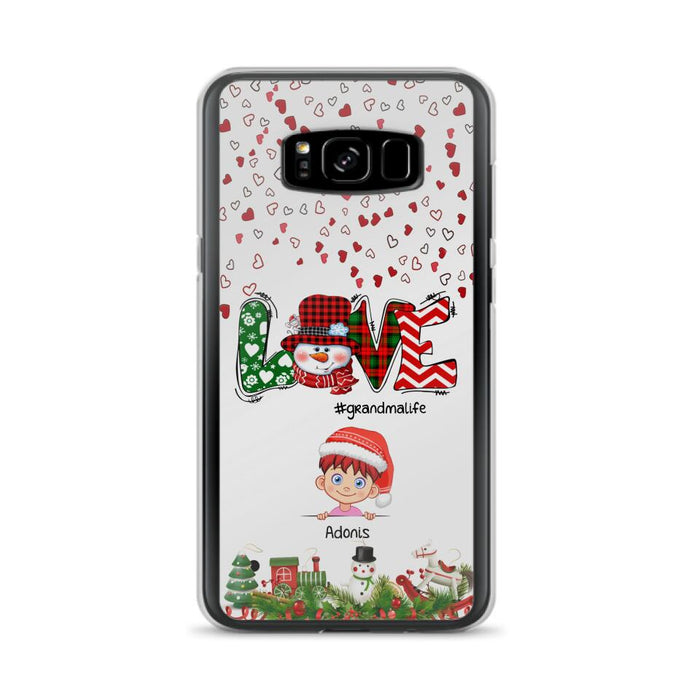 Custom Personalized Christmas Grandmalife Phone Case - Upto 6 Kids - Christmas Gift For Grandma, Mama - Case For iPhone And Samsung