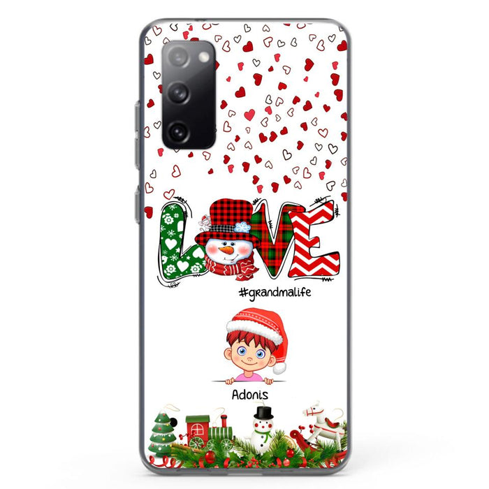 Custom Personalized Christmas Grandmalife Phone Case - Upto 6 Kids - Christmas Gift For Grandma, Mama - Case For iPhone And Samsung