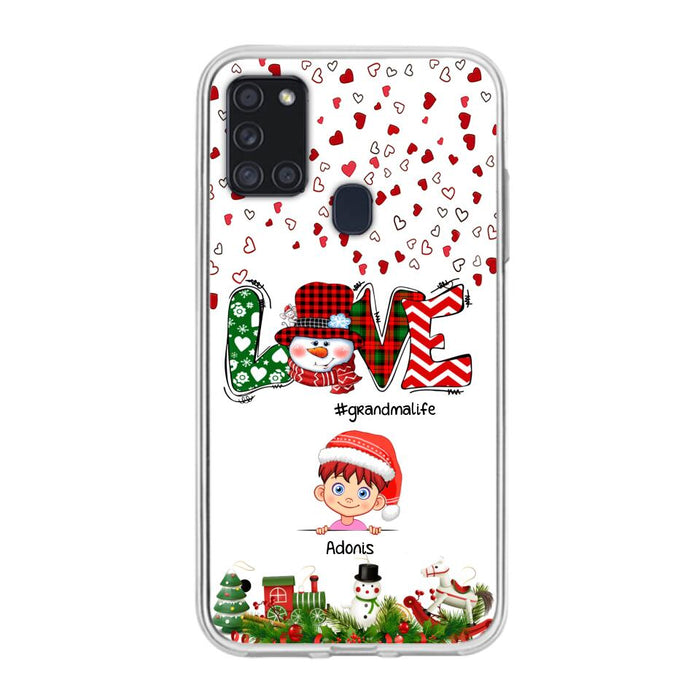 Custom Personalized Christmas Grandmalife Phone Case - Upto 6 Kids - Christmas Gift For Grandma, Mama - Case For iPhone And Samsung