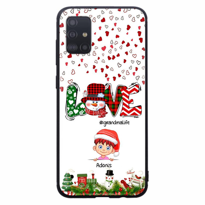 Custom Personalized Christmas Grandmalife Phone Case - Upto 6 Kids - Christmas Gift For Grandma, Mama - Case For iPhone And Samsung