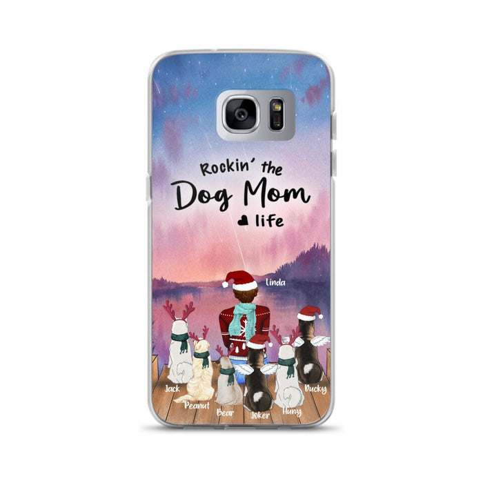 Personalized Christmas Pet Mom/Dad Phone Case - Up to 6 Pets - Rock'in The Dog Mom Life