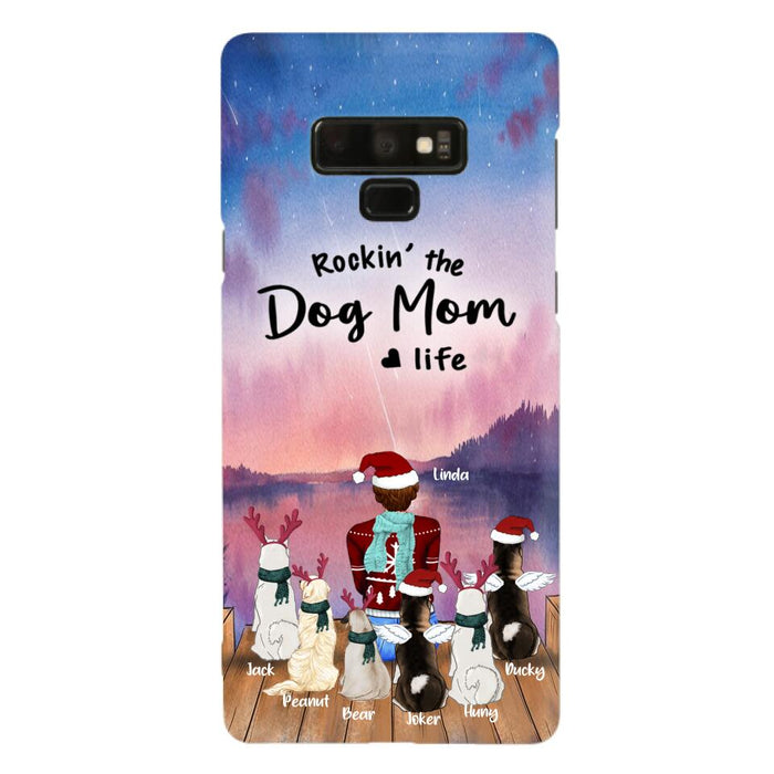 Personalized Christmas Pet Mom/Dad Phone Case - Up to 6 Pets - Rock'in The Dog Mom Life