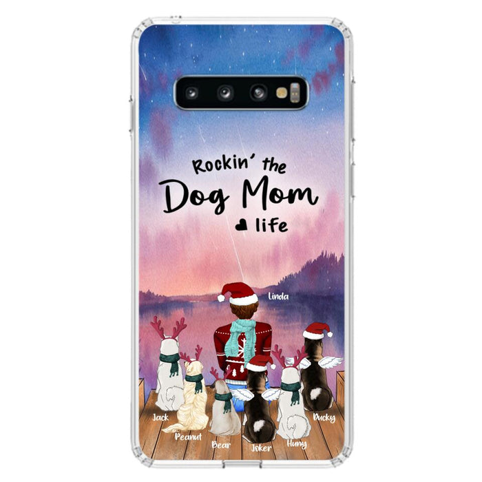 Personalized Christmas Pet Mom/Dad Phone Case - Up to 6 Pets - Rock'in The Dog Mom Life