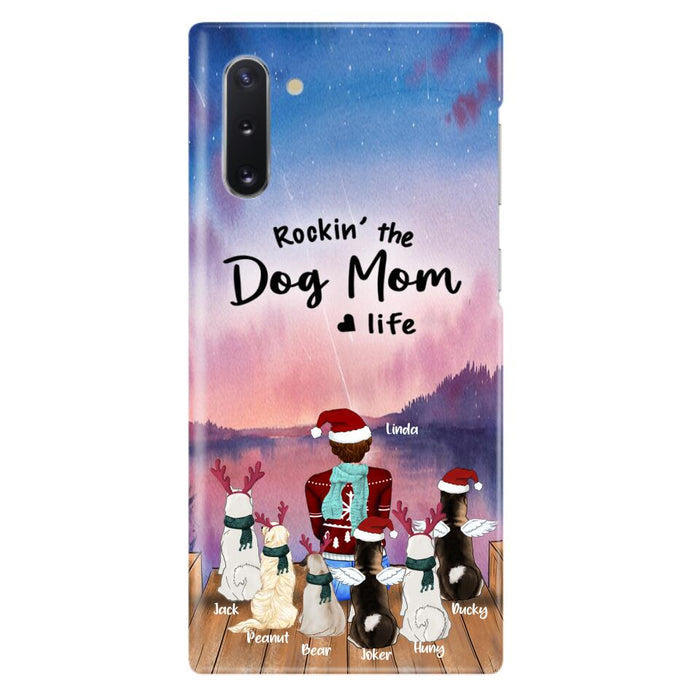 Personalized Christmas Pet Mom/Dad Phone Case - Up to 6 Pets - Rock'in The Dog Mom Life