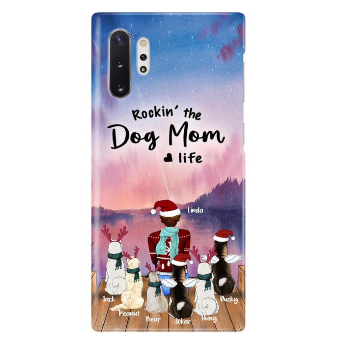 Personalized Christmas Pet Mom/Dad Phone Case - Up to 6 Pets - Rock'in The Dog Mom Life