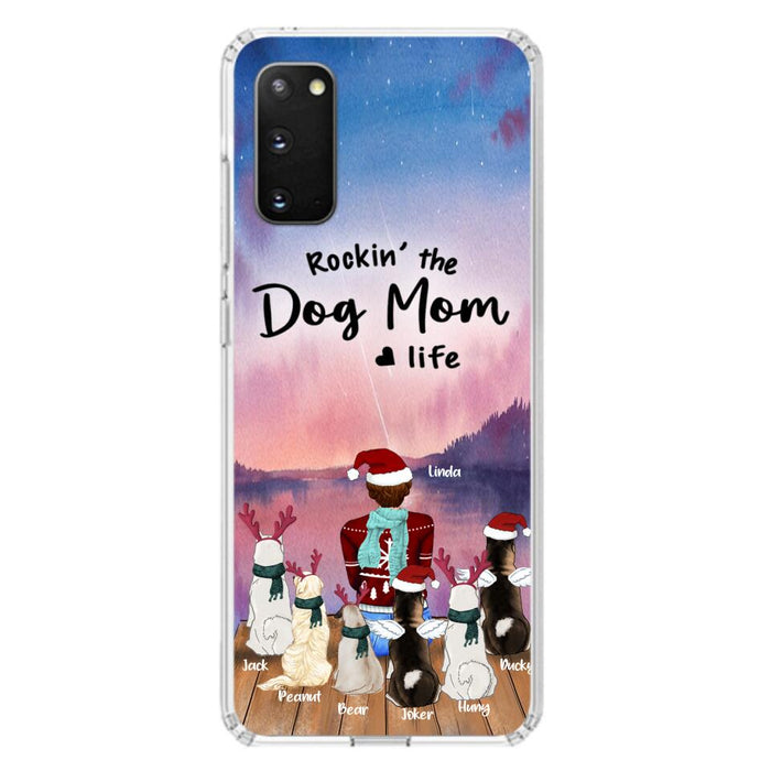 Personalized Christmas Pet Mom/Dad Phone Case - Up to 6 Pets - Rock'in The Dog Mom Life