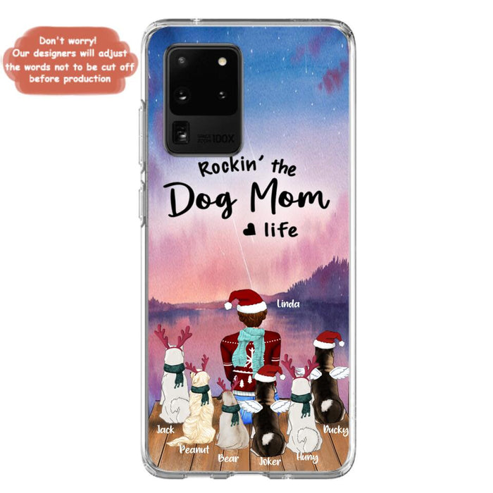 Personalized Christmas Pet Mom/Dad Phone Case - Up to 6 Pets - Rock'in The Dog Mom Life